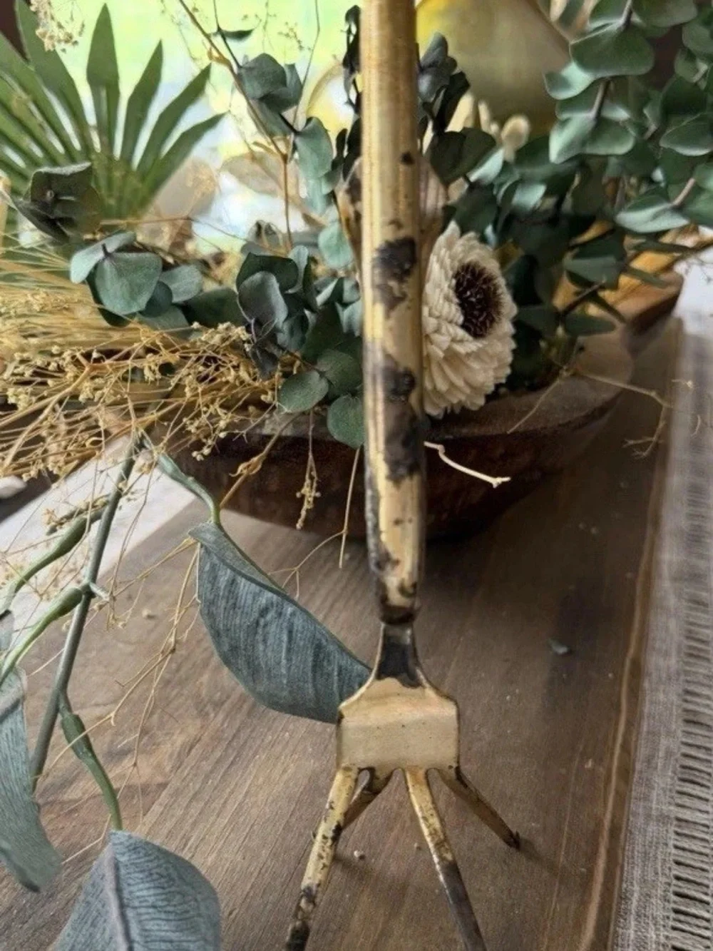 Folk Art Homemade Bud Vase Made From Fork With Handle